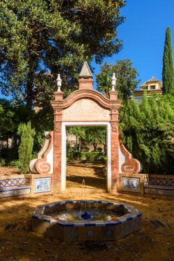 Seville, Spain - August 01, 2024: Park and gardens of Murillo of the city of Seville, Spain clipart