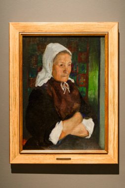 Malaga, İspanya - 06 Ağustos 2024: Pablo Picasso Müzesi, Malaga, İspanya. İspanya 'nın Malaga kentindeki Picasso müzesini ziyaret ediyorum. Picasso Müzesi 'nden sanat resimleri.