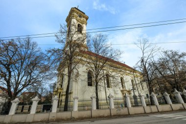 Novi Sad, Sırbistan 26 Ocak 2025: Almaska kilisesi Novi Sad 'daki Sırp Ortodoks Kilisesi' nin azizlerin üç hiyerarşisinin tapınağı. 