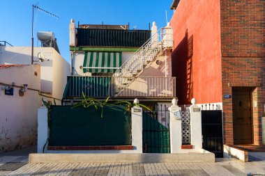 Malaga, İspanya - 06 Ağustos 2024: Malaga, İspanya 'da Yerleşim Pedregalejo.