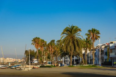 Malaga, İspanya - 06 Ağustos 2024: Malaga, İspanya 'da Playas de Pedregalejo