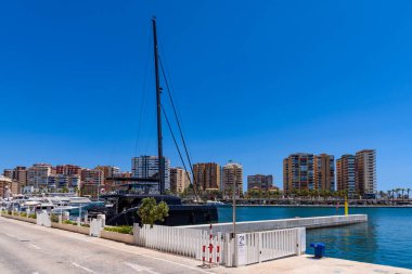 Malaga, İspanya - 06 Ağustos 2024: Malaga, İspanya Limanı