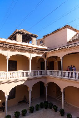 Malaga, İspanya - 06 Ağustos 2024: Pablo Picasso Müzesi, Malaga, İspanya. İspanya, Malaga 'daki Picasso Müzesi' nden görüntü.