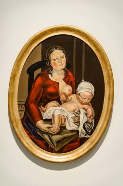 Malaga, İspanya - 06 Ağustos 2024: Pablo Picasso Müzesi, Malaga, İspanya. İspanya 'nın Malaga kentindeki Picasso müzesini ziyaret ediyorum. Picasso Müzesi 'nden sanat resimleri.