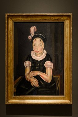 Malaga, İspanya - 06 Ağustos 2024: Pablo Picasso Müzesi, Malaga, İspanya. İspanya 'nın Malaga kentindeki Picasso müzesini ziyaret ediyorum. Picasso Müzesi 'nden sanat resimleri.