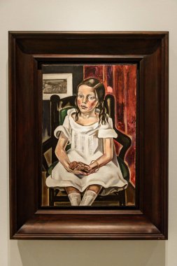 Malaga, İspanya - 06 Ağustos 2024: Pablo Picasso Müzesi, Malaga, İspanya. İspanya 'nın Malaga kentindeki Picasso müzesini ziyaret ediyorum. Picasso Müzesi 'nden sanat resimleri.