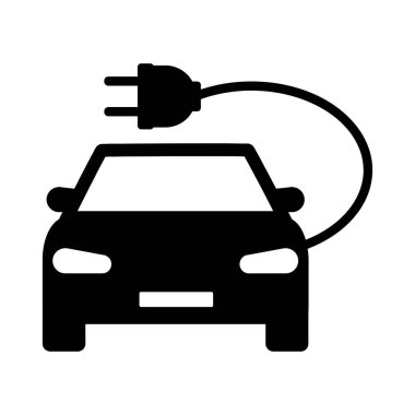 Electric car icon. Environmentally friendly electric auto vehicle concept. Vector illustration. Charging station,