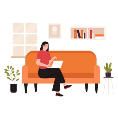 Flat design of freelancers work from home. Illustration for website, landing page, mobile app, poster and banner. Trendy flat vector illustration