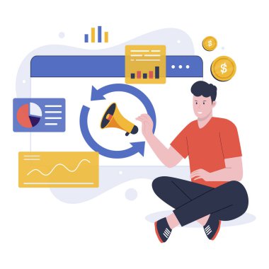 Flat design of remarketing strategy. Illustration for websites, landing pages, mobile apps, posters and banners. Trendy flat vector illustration
