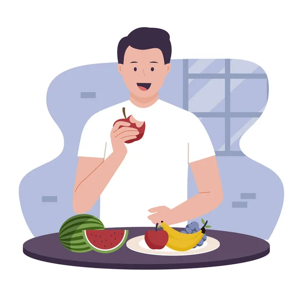 Concept Vectoriel Personnes Alimentation Saine Illustration Pour Sites Web Pages — Image vectorielle