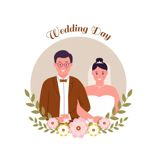 Düğün Çifti Çizimi Konsepti Web Sitesi Için Resim Iniş Sayfası — Stok Vektör