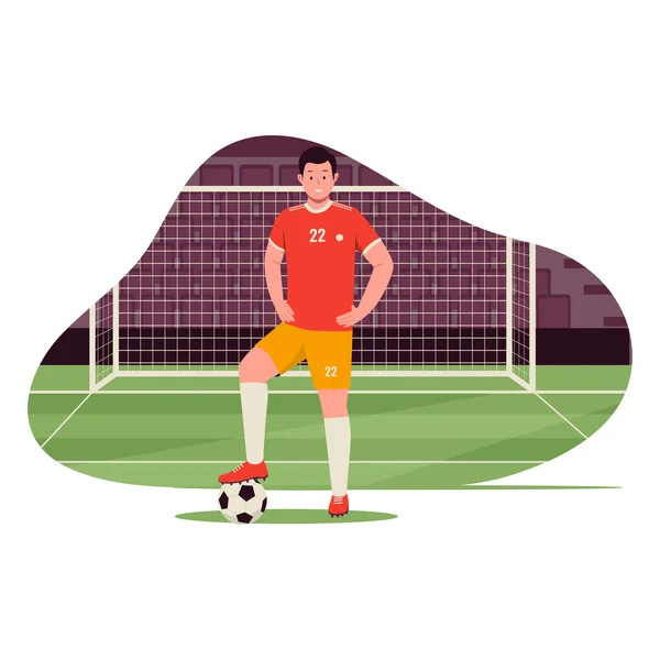 Jugador Fútbol Vector Ilustraciones Ilustración Para Sitio Web Landing Page — Vector de stock