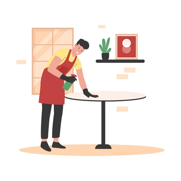 Home Cleanup Service Illustratie Concept Illustratie Voor Website Landingspagina Mobiele — Stockvector
