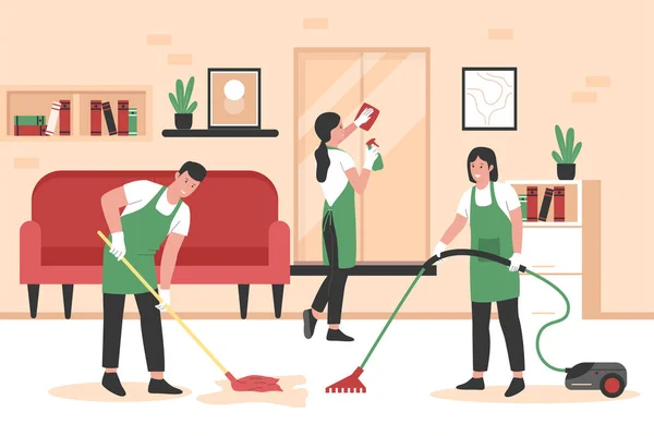 Home Cleanup Illustration Background Illustration Website Landing Page Mobile App — Stock Vector