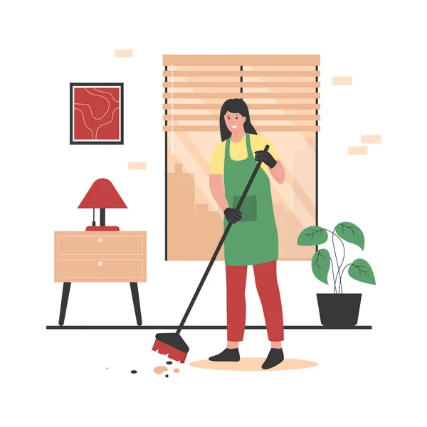 Home Cleanup Service Illustration Concept Illustration Website Landing Page Mobile — Stock Vector