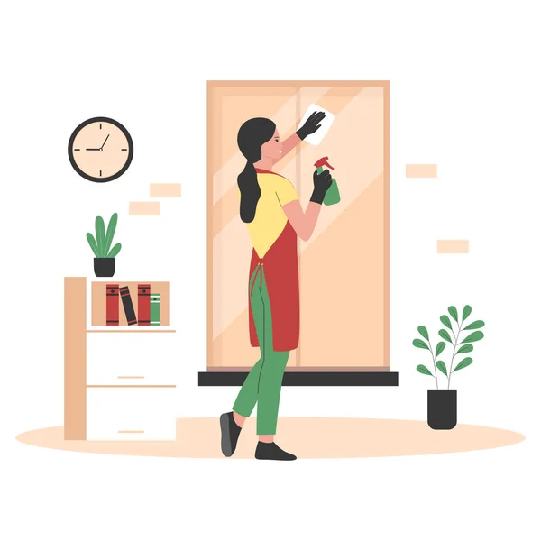 Home Cleanup Service Illustratie Concept Illustratie Voor Website Landingspagina Mobiele — Stockvector