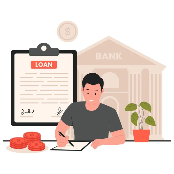 Loan Agreement Signing Concept Illustration Illustration Website Landing Page Mobile — Stock Vector