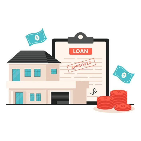 Mortgage Loan Concept Illustration Illustration Website Landing Page Mobile App — Stock Vector