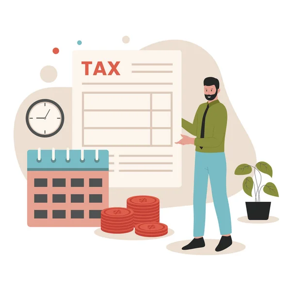 Tax Calendar Concept Illustration Illustration Websites Landing Pages Mobile Apps — Stock Vector
