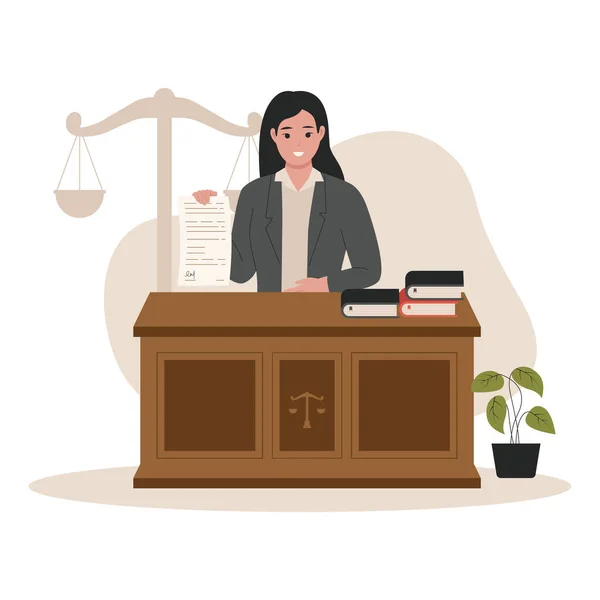 Концепція Правової Служби Правосуддя Вектор Плоскої Ілюстрації Ілюстрація Веб Сайту — стоковий вектор