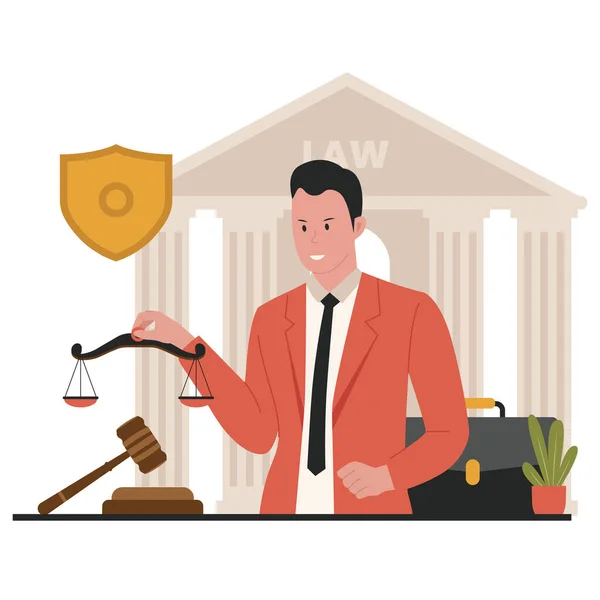 Právní Služby Služby Advokáta Pro Podnikání Plochý Ilustrační Vektor Ilustrace — Stockový vektor