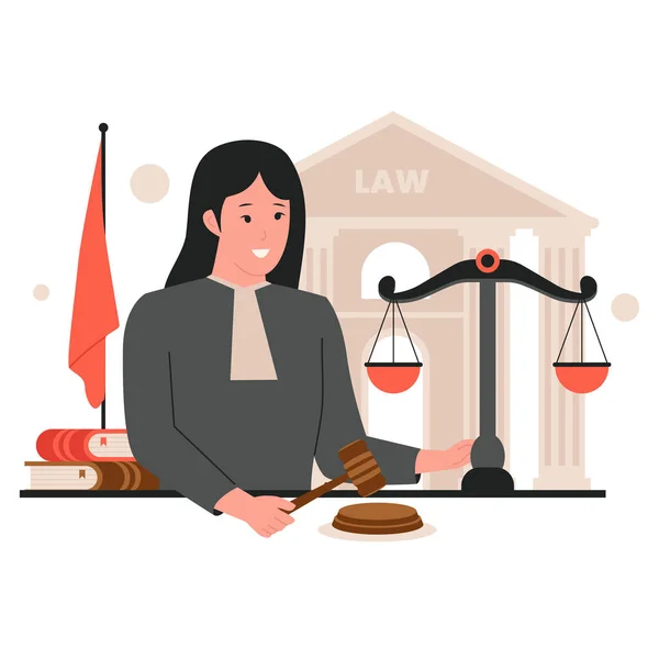 Soudní Služba Právní Poradce Plochý Ilustrační Vektor Ilustrace Pro Webové Stock Ilustrace