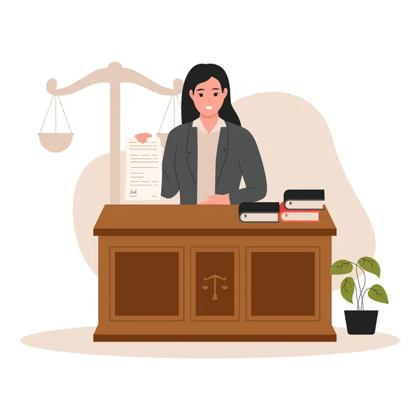 Концепция Юридической Службы Правосудия Вектор Плоской Иллюстрации Иллюстрация Сайта Целевой Лицензионные Стоковые Векторы