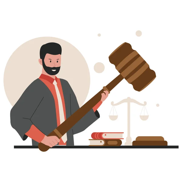 Концепция Векторного Судьи Плоский Вектор Иллюстрации Иллюстрация Сайта Целевой Страницы Лицензионные Стоковые Иллюстрации