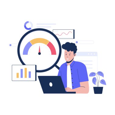 İş kriterleri konsepti çizimi. Düz vektör çizimi beyaz arkaplanda izole edildi