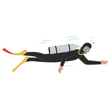 Suya dalma kavramı. Düz tasarım çizimi