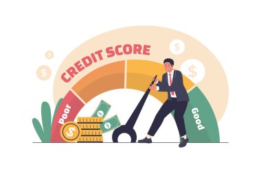 Kredi Puanı Çizimi. Finansal Derecelendirme, Kredi Onayı ve Kredi Değerlilik Analizi. Web siteleri, iniş sayfaları, mobil uygulamalar, posterler için çizimler