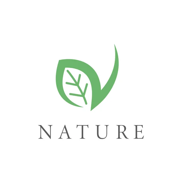 Letter Leaf Nature Icon Vector Illustration Concept Design Template — Stock Vector