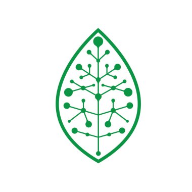 Yaprak molekülü teknolojisi ikon vektör çizim şablonu ağı