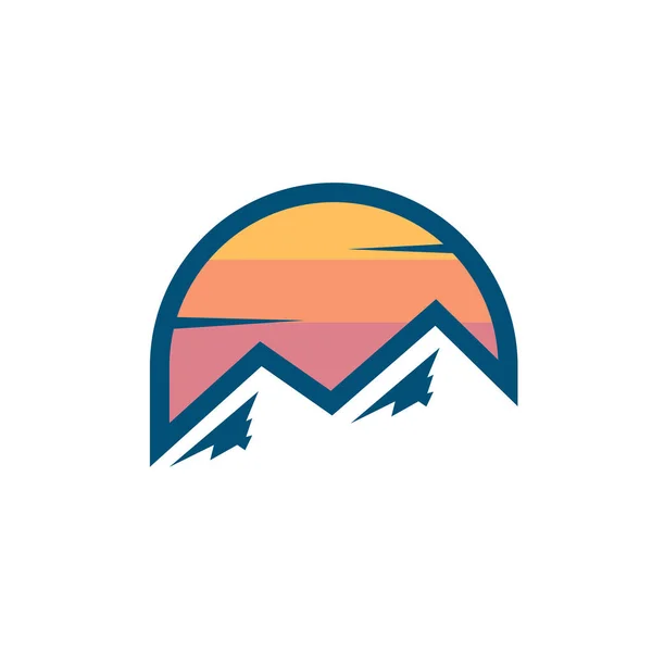 Mountain Icon Vector Illustration Concept Design Template — Stock Vector