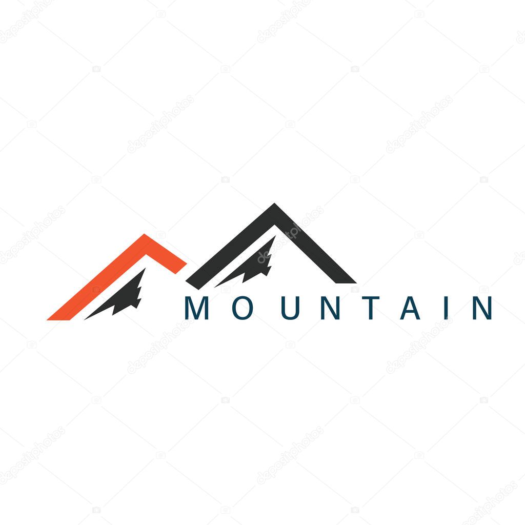 Mountain icon vector illustration concept design template