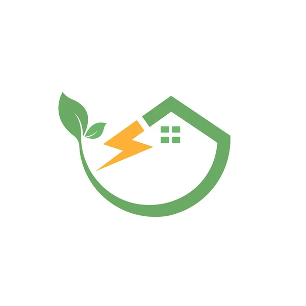 Eco Power Hus Ikon Vektor Koncept Design Webskabelon – Stock-vektor