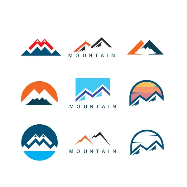Carta Montaña Icono Vector Ilustración Concepto Diseño Plantilla — Vector de stock