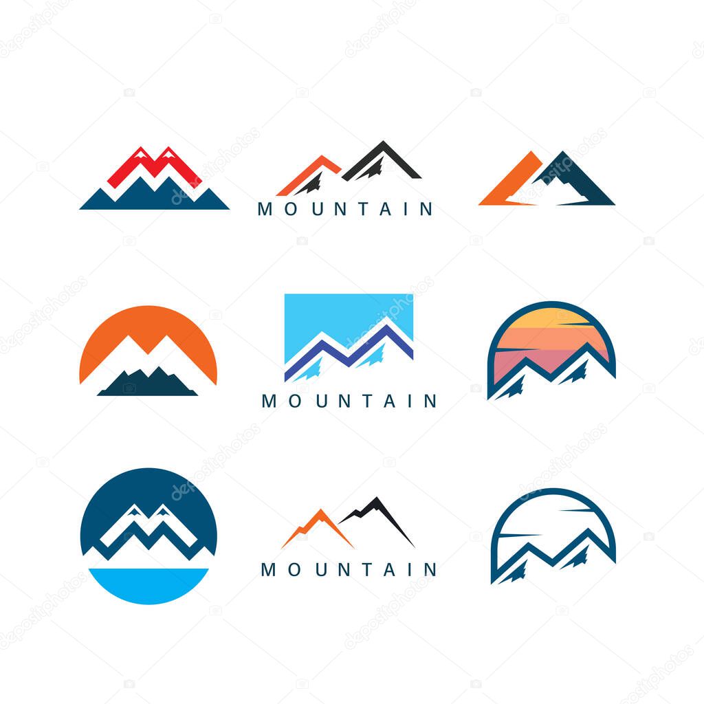 Letter mountain icon vector illustration concept design template
