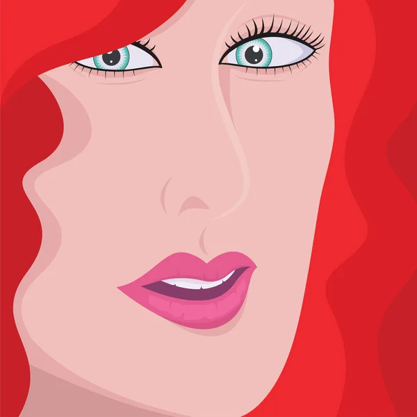 Жіноче Обличчя Векторні Ілюстрації Концепція Дизайну Шаблон Веб — стоковий вектор