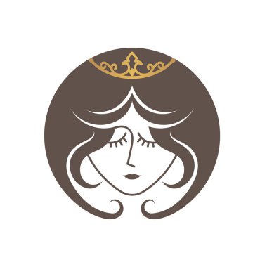 princess head logo vector illustration concept design web