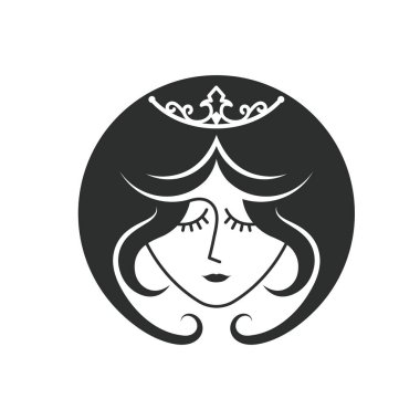 princess head icon vector illustration concept design web