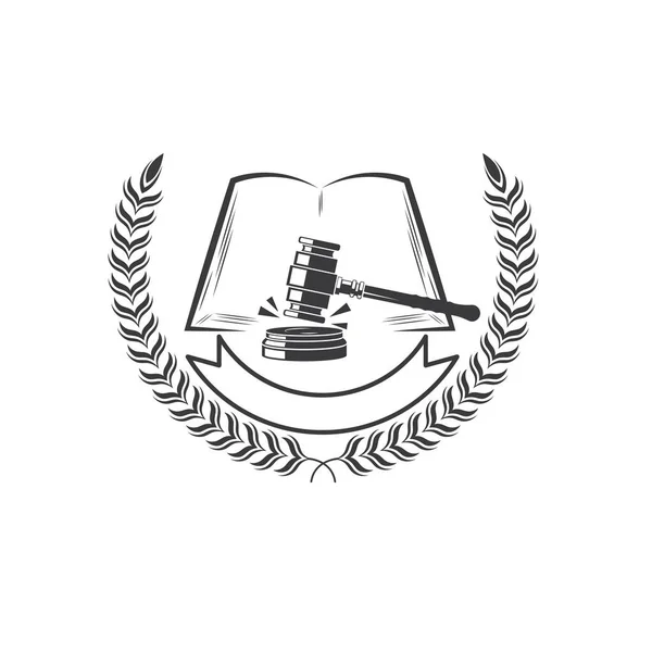 Judge Gavel Badge Vector Icon Lawyer Concept Design Template Web — Stock Vector