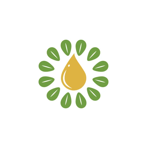 Moringa Huile Logo Icône Vecteur Concept Conception Modèle Web — Image vectorielle