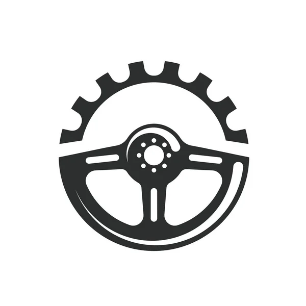 Lenkrad Service Und Reparatur Symbol Vektor Konzept Design Vorlage Web — Stockvektor