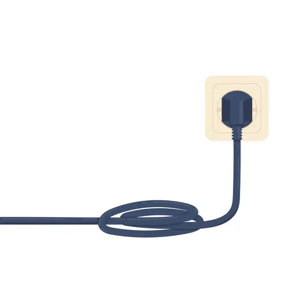 Plug Listrik Terjebak Dalam Soket Dengan Kabel Kusut Dalam Vektor Stok Vektor Bebas Royalti