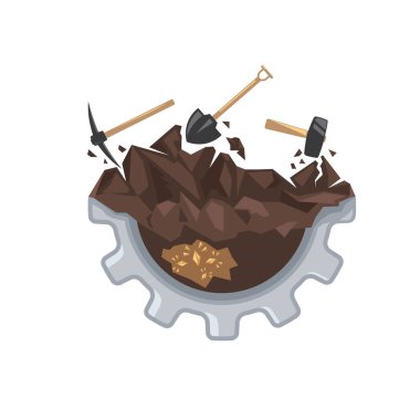 Madencilik endüstrisi simgesi vektör tasarım şablonu ağı