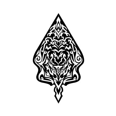 Siyah Gunungan wayang ikon vektör tasarım şablonu ağı