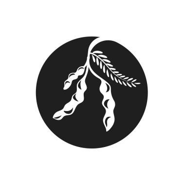 siyah tamarind simgesi vektör element konsept tasarım şablonu ağı