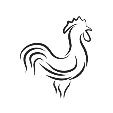 siyah horoz çizgisi simge vektör element şablonu ağı tasarımı