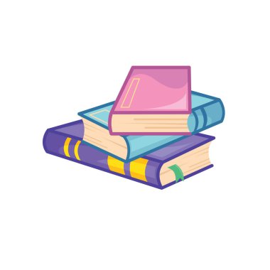 Düzensiz kitap yığınları çizgi film vektör element tasarım şablonu ağı